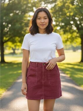 American Eagle Outfitters Corduroy Mini Skirt in Rose